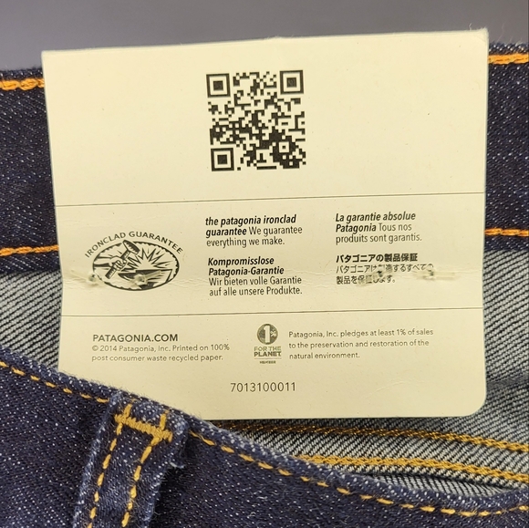 NWT Patagonia Slim Fit Denim Jeans size 32 in Dark Denim Blue - Picture 5 of 10